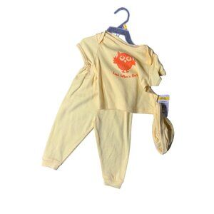 New Swiggies Infant Baby Size 6 9 Months Yellow 3 Piece Set outfit Short Sleeve